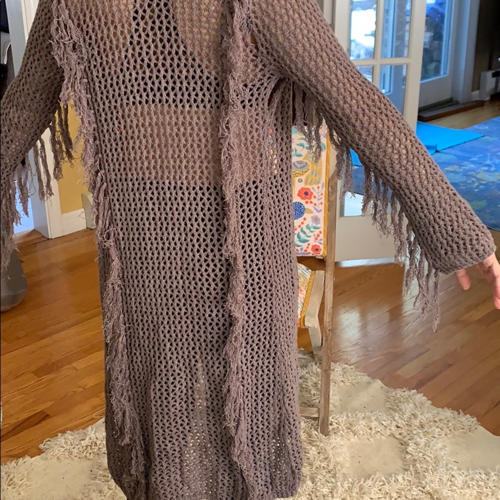 BKE long open front sweater